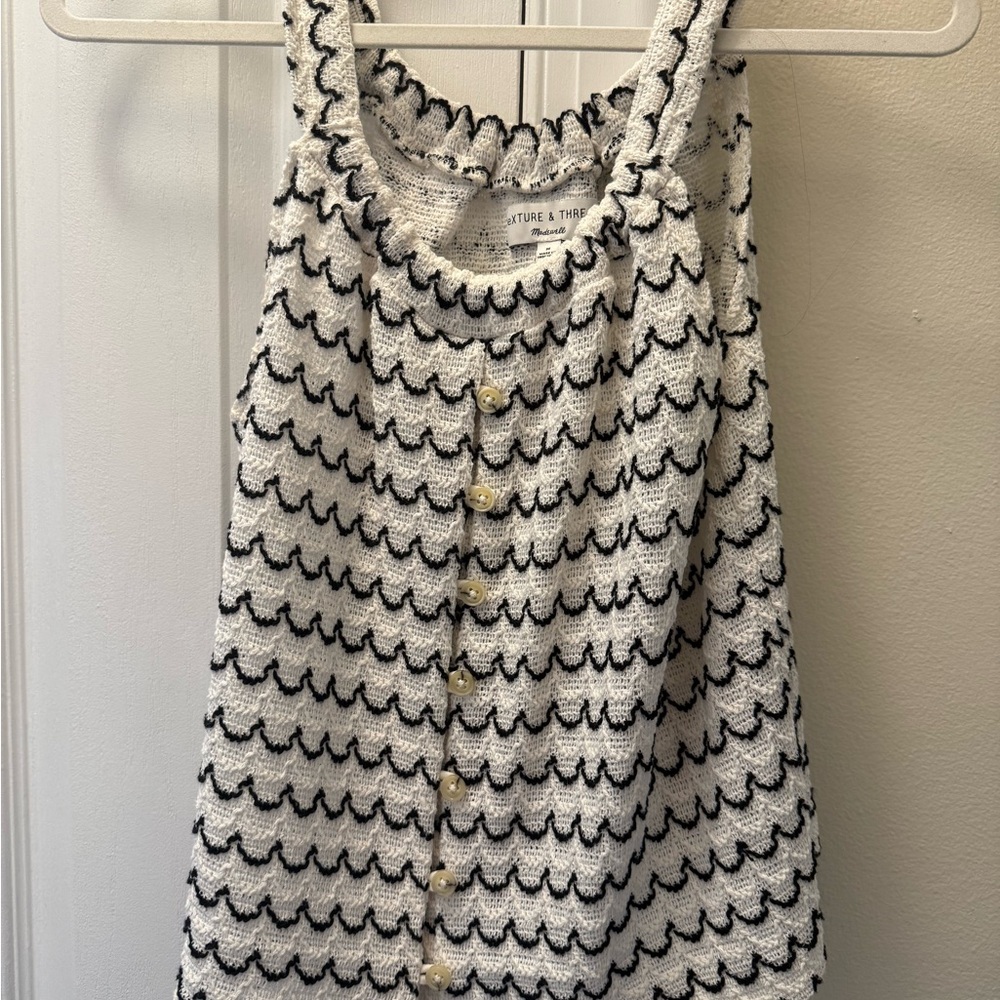 Madewell Black and White Knit Tank Top